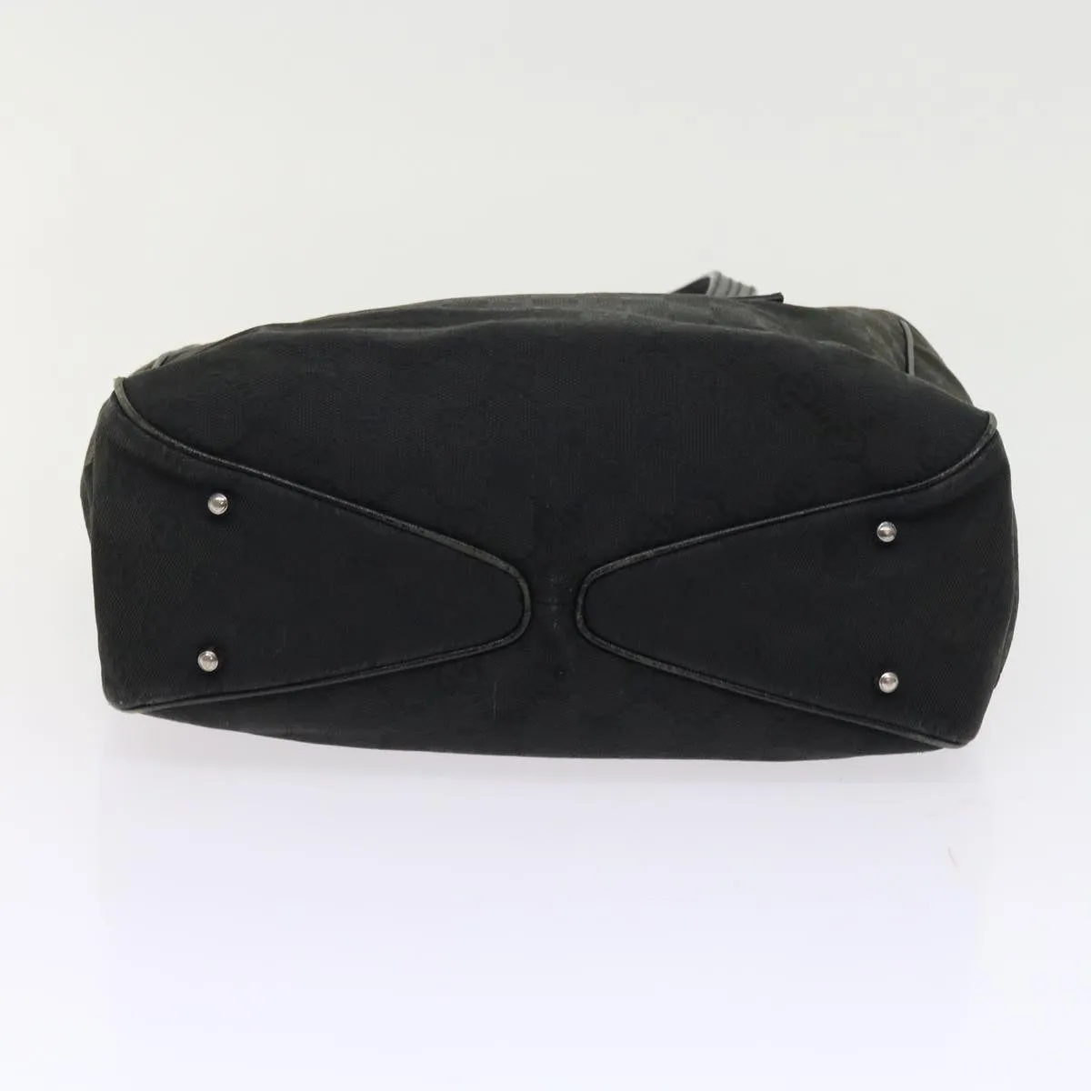 GUCCI GG Canvas Shoulder Bag Canvas PVC Leather 2Set Black Beige  55036