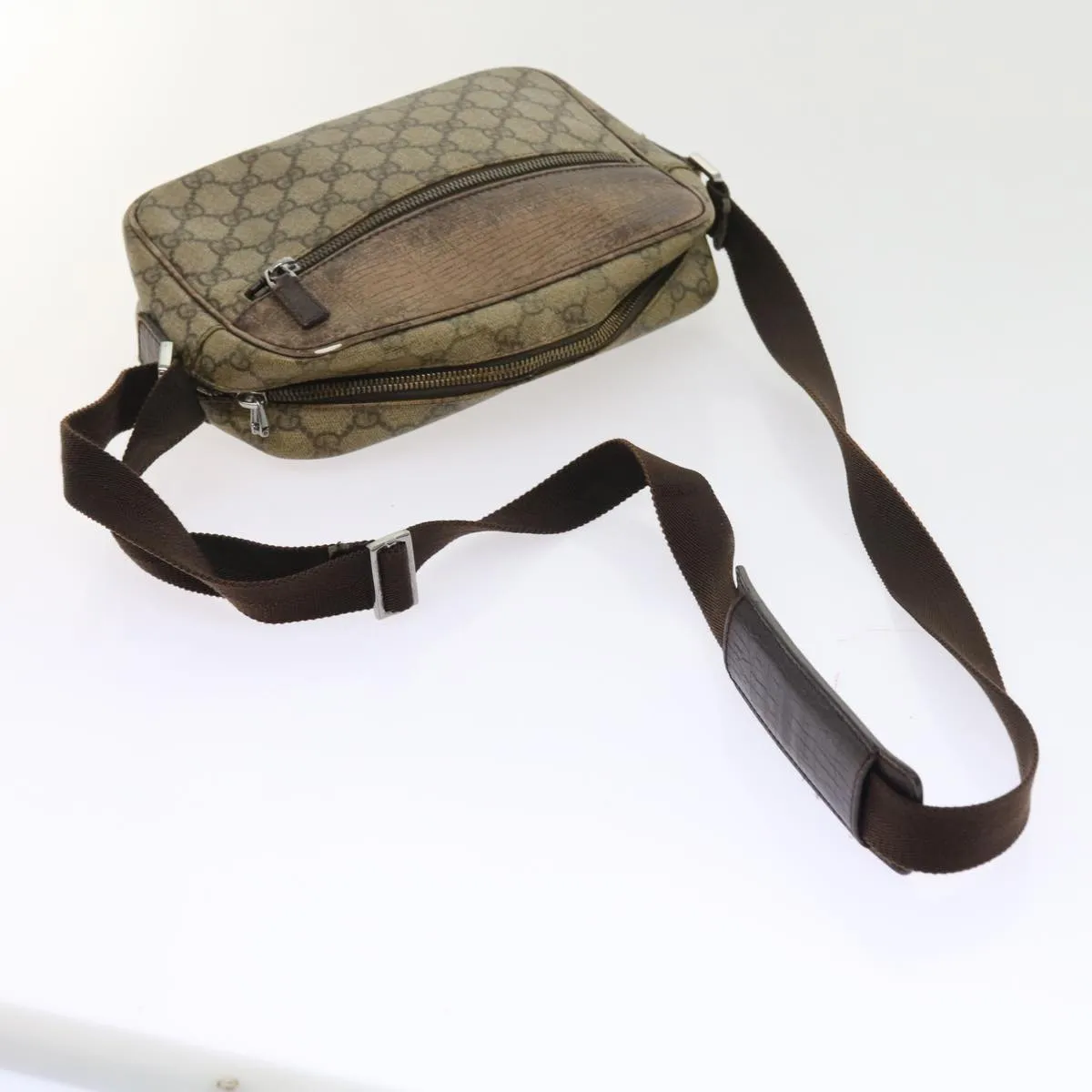 GUCCI GG Canvas Shoulder Bag Canvas PVC Leather 2Set Black Beige  55036