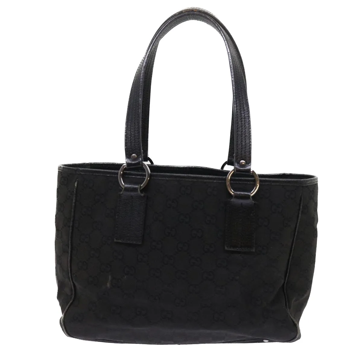 GUCCI GG Canvas Shoulder Bag Canvas PVC Leather 2Set Black Beige  55036