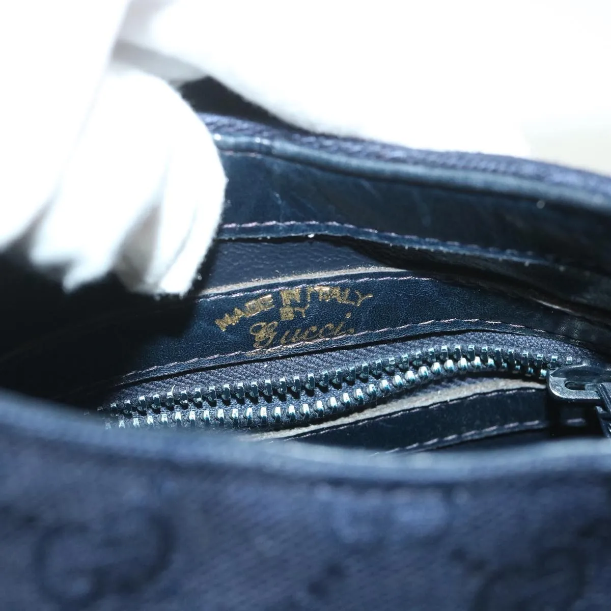 GUCCI GG Canvas Shoulder Bag Navy  56776
