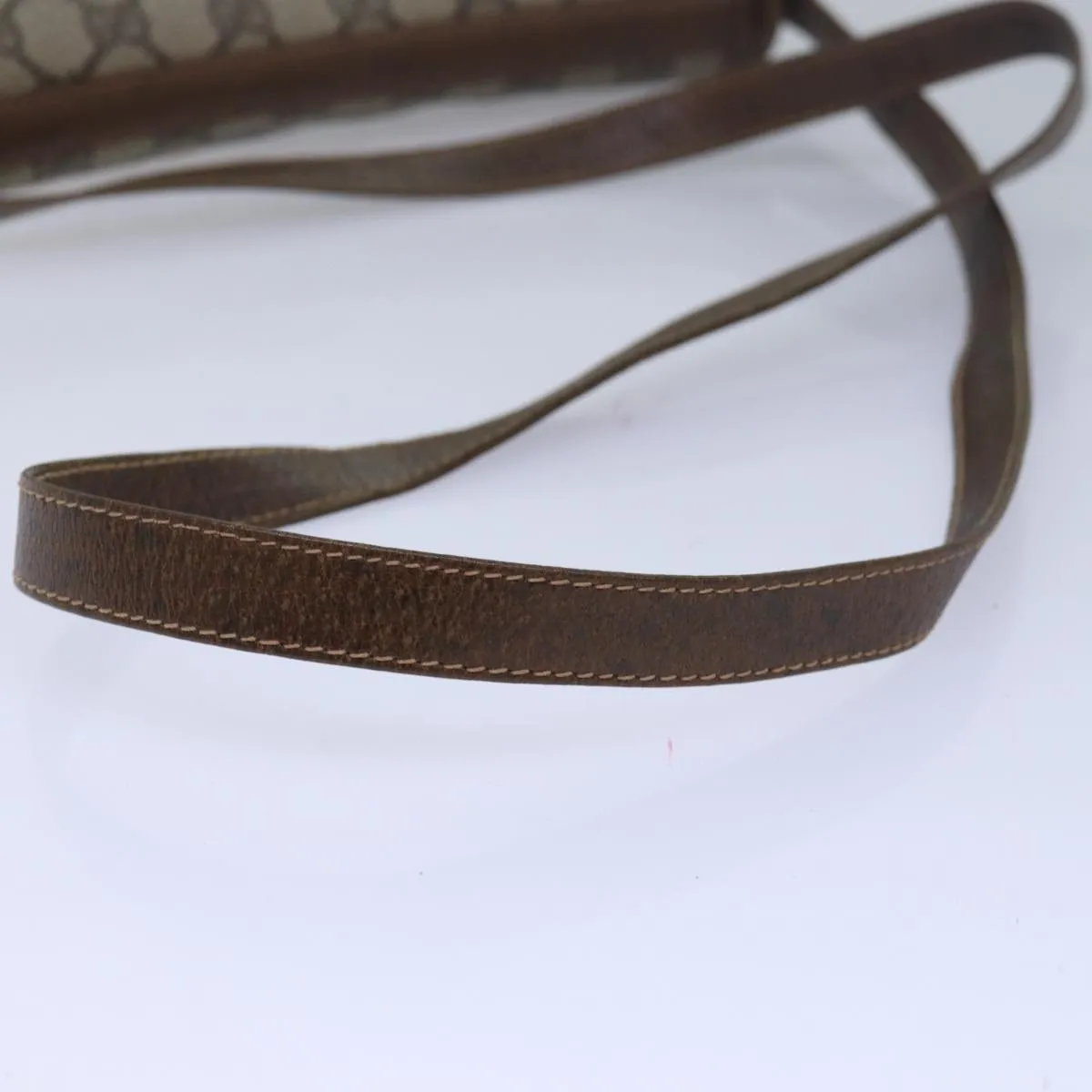 GUCCI GG Canvas Web Sherry Line Shoulder Bag PVC Leather Beige Green  83285