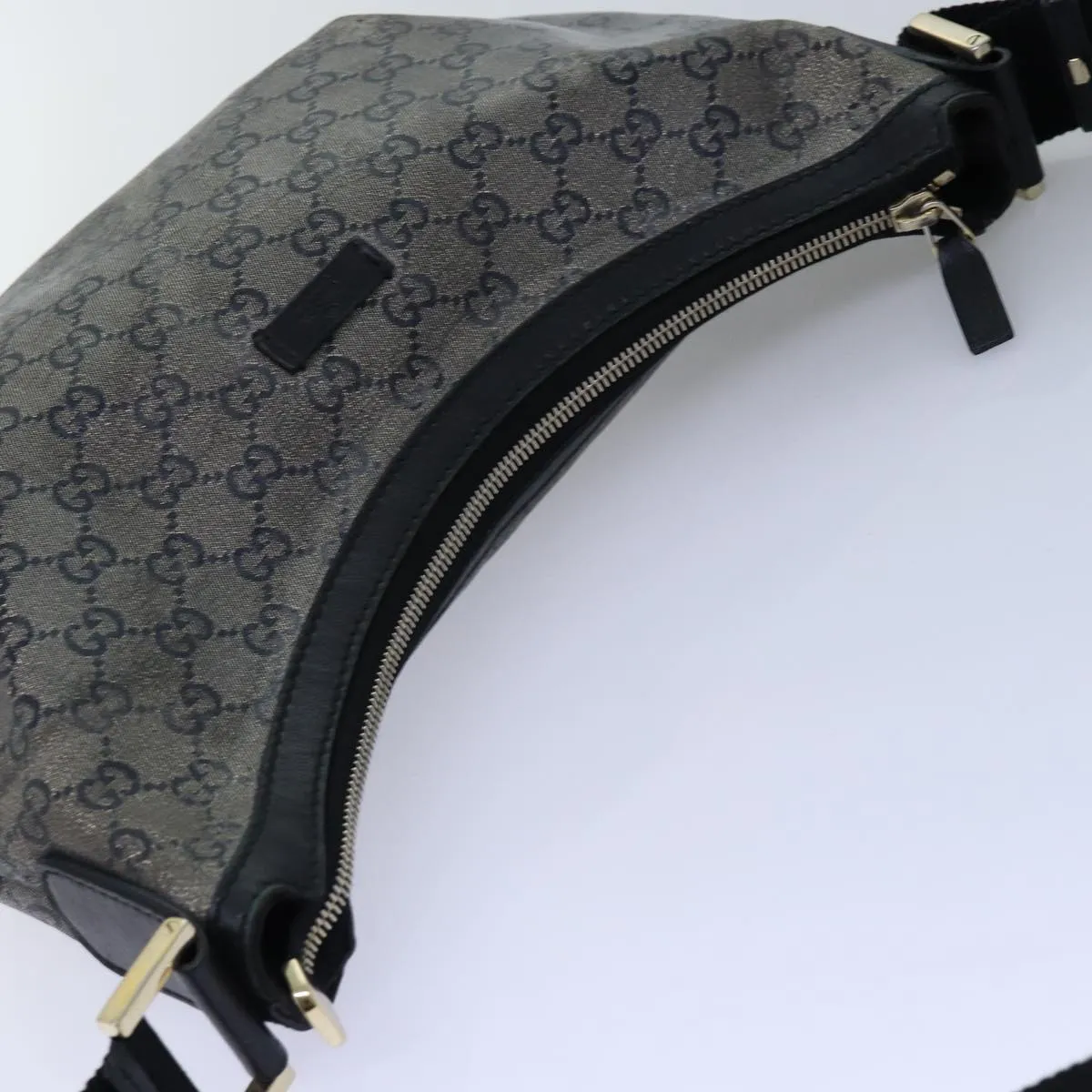 GUCCI GG crystal Shoulder Bag PVC Leather Black 181092 1669  ki4485