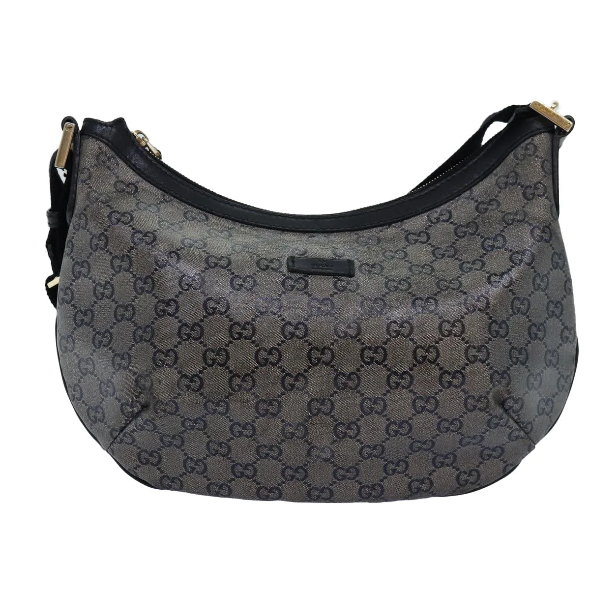 GUCCI GG crystal Shoulder Bag PVC Leather Black 181092 1669  ki4485