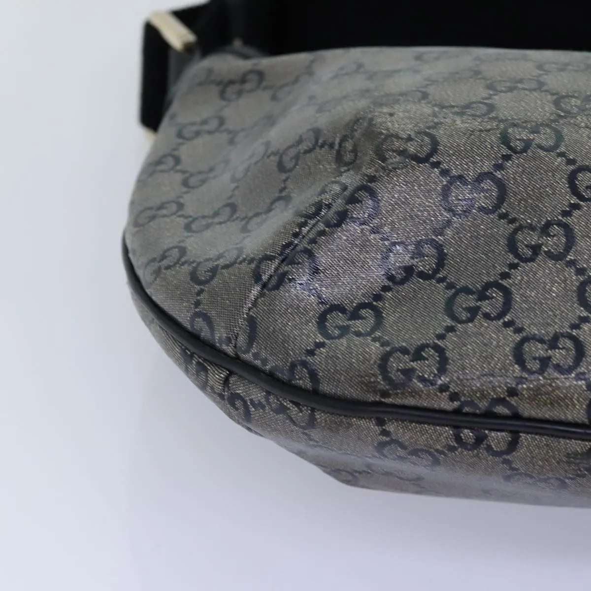 GUCCI GG crystal Shoulder Bag PVC Leather Black 181092 1669  ki4485