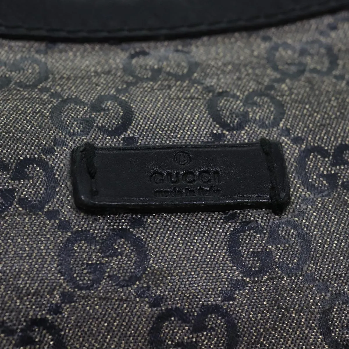 GUCCI GG crystal Shoulder Bag PVC Leather Black 181092 1669  ki4485