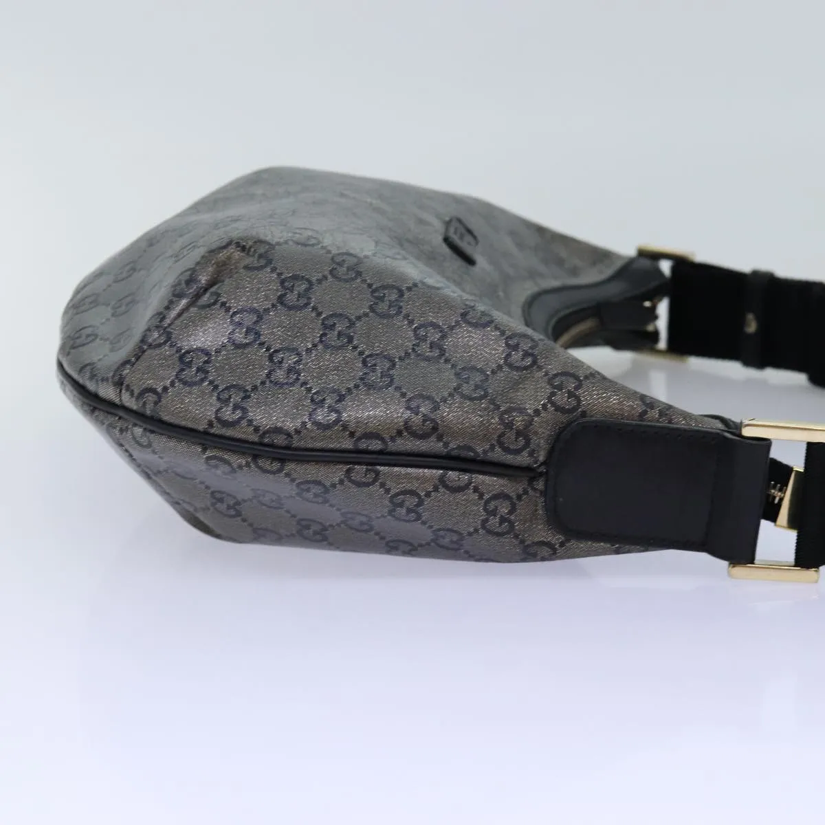 GUCCI GG crystal Shoulder Bag PVC Leather Black 181092 1669  ki4485