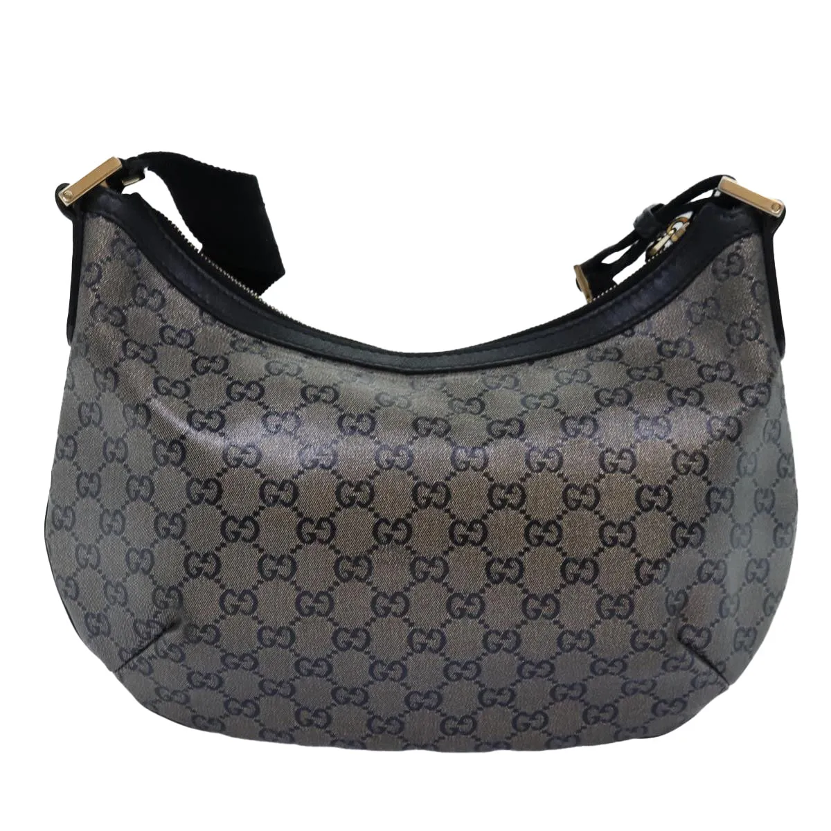 GUCCI GG crystal Shoulder Bag PVC Leather Black 181092 1669  ki4485