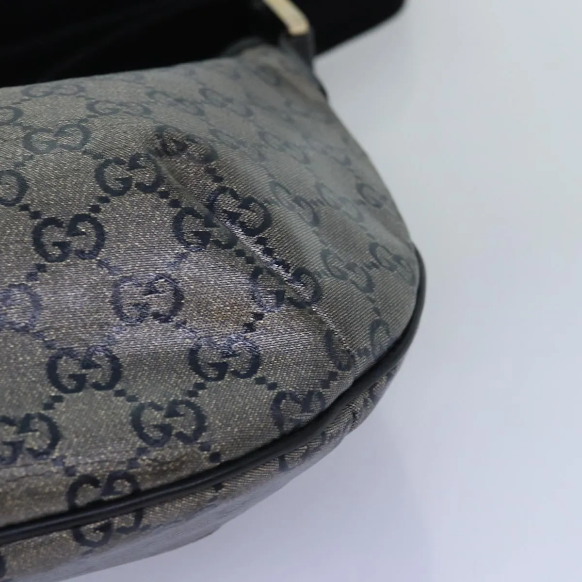 GUCCI GG crystal Shoulder Bag PVC Leather Black 181092 1669  ki4485
