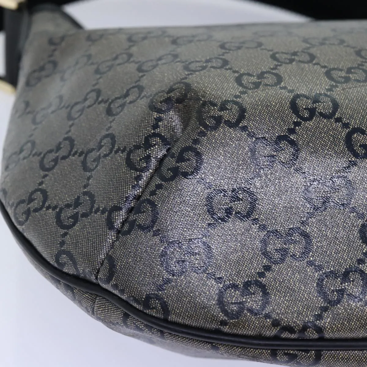 GUCCI GG crystal Shoulder Bag PVC Leather Black 181092 1669  ki4485