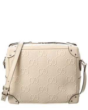 Gucci GG Embossed Leather Shoulder Bag, White