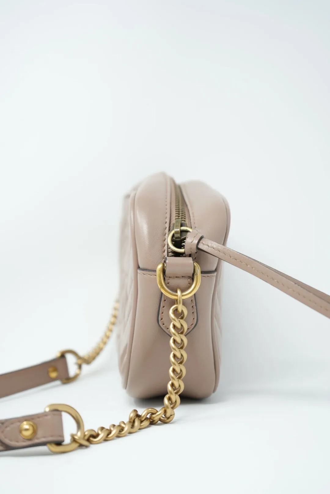 Gucci GG Marmont Mini Camera Shoulder Bag Beige