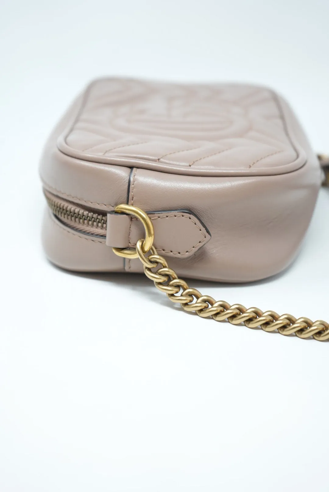 Gucci GG Marmont Mini Camera Shoulder Bag Beige