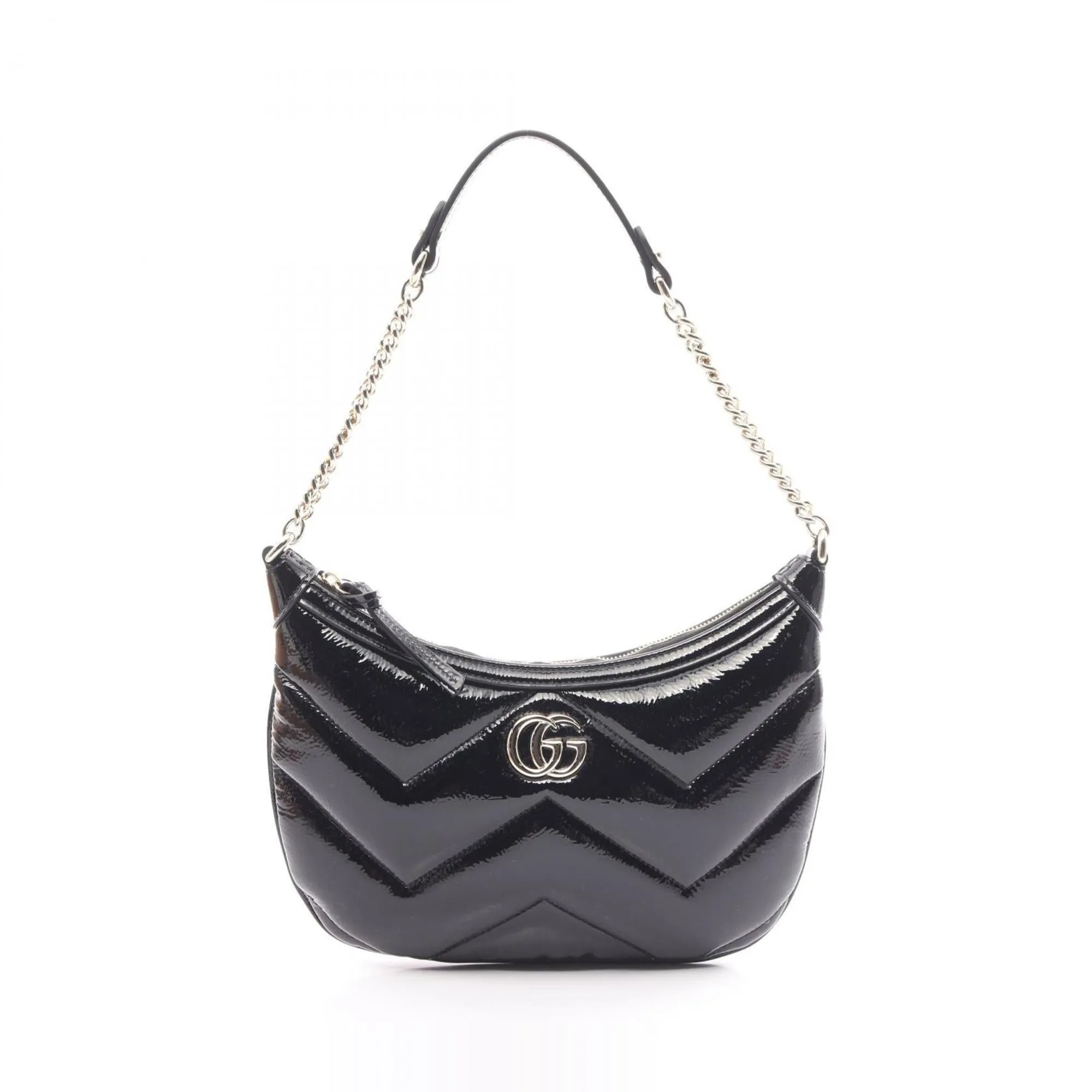 Gucci Gg Marmont  Patent Leather Shoulder Bag