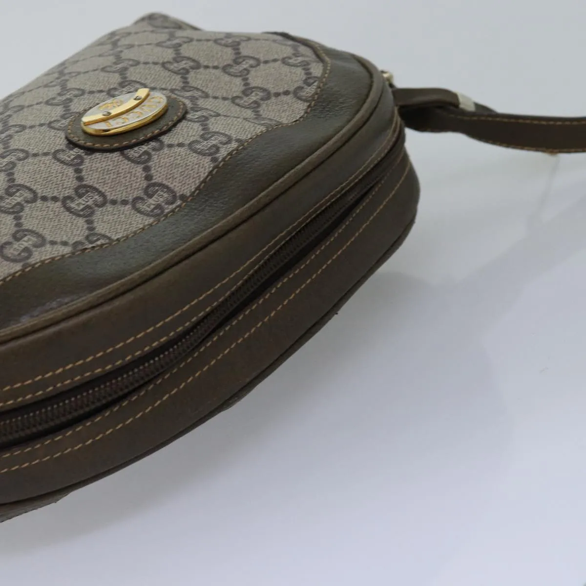 GUCCI GG Plus Supreme Shoulder Bag PVC Leather Beige  ep4541