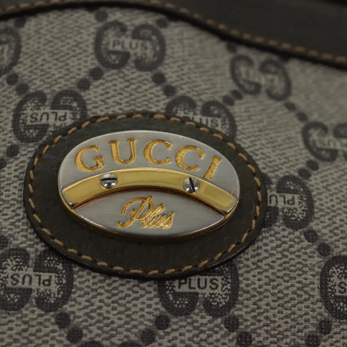GUCCI GG Plus Supreme Shoulder Bag PVC Leather Beige  ep4541