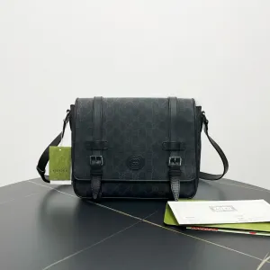 Gucci GG Supreme Black Messenger Shoulder Bag