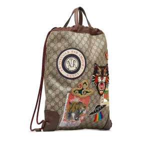 Gucci GG Supreme Courrier Drawstring Backpack (SHG-qOBCtH)