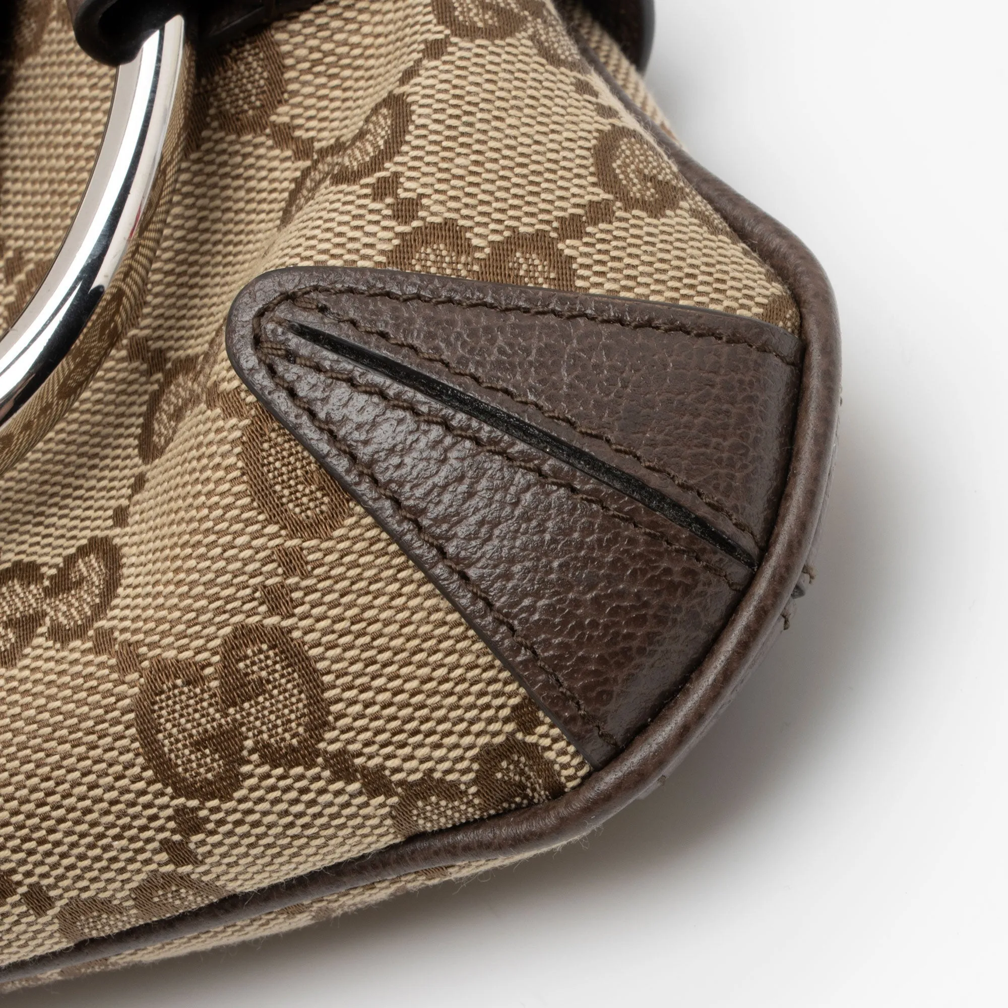 Gucci GG Supreme Horsebit Web Chain Shoulder Bag (SHF-lQWg6i)