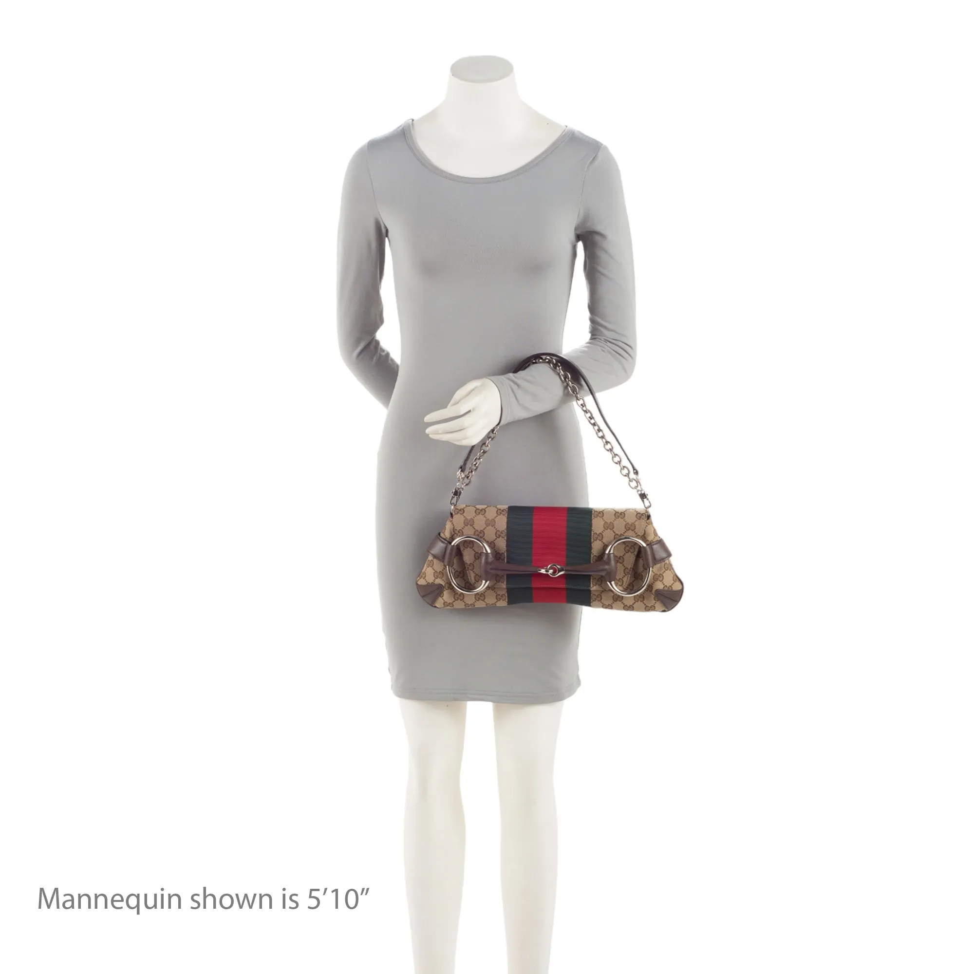Gucci GG Supreme Horsebit Web Chain Shoulder Bag (SHF-lQWg6i)