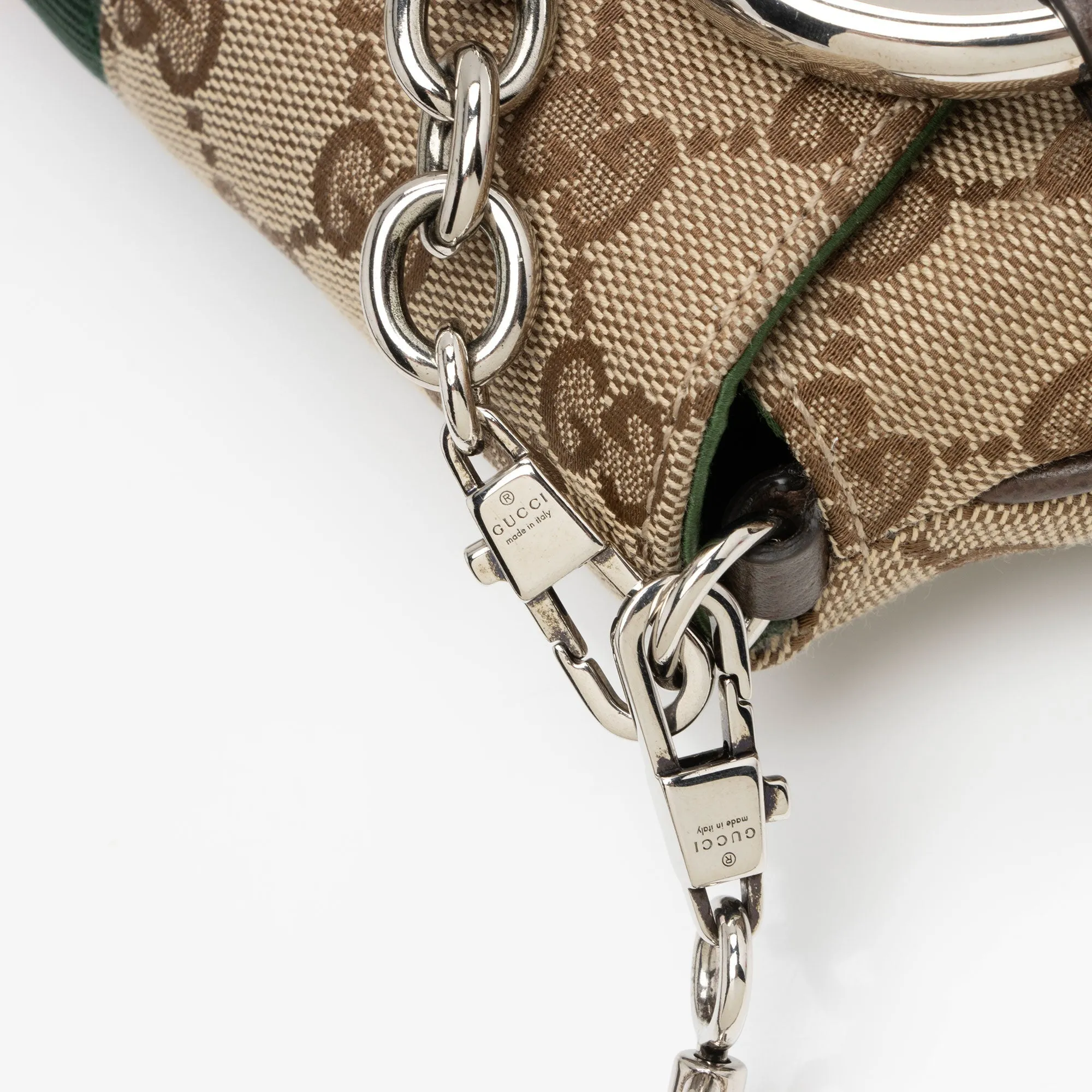 Gucci GG Supreme Horsebit Web Chain Shoulder Bag (SHF-lQWg6i)