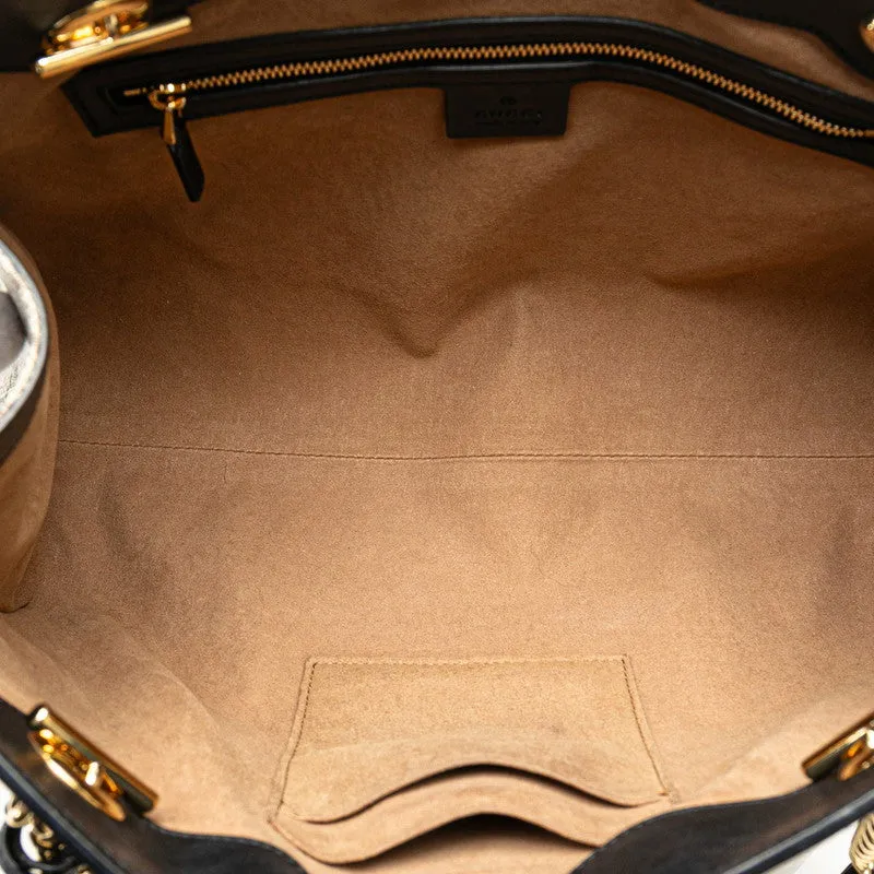 Gucci GG Supreme Padlock Chain Shoulder Bag PVC Leather