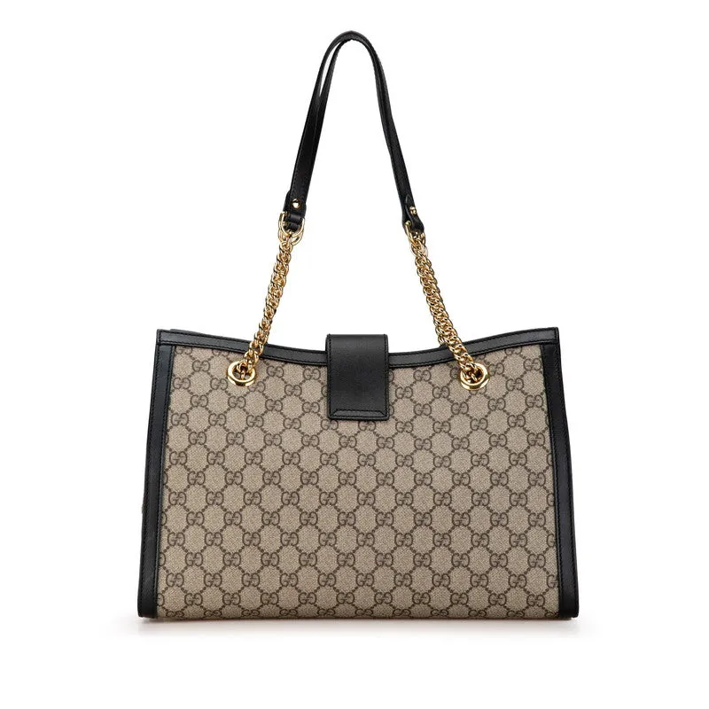 Gucci GG Supreme Padlock Chain Shoulder Bag PVC Leather