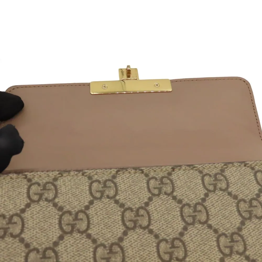 Gucci GG Supreme Pearl Studded Padlock Shoulder Bag