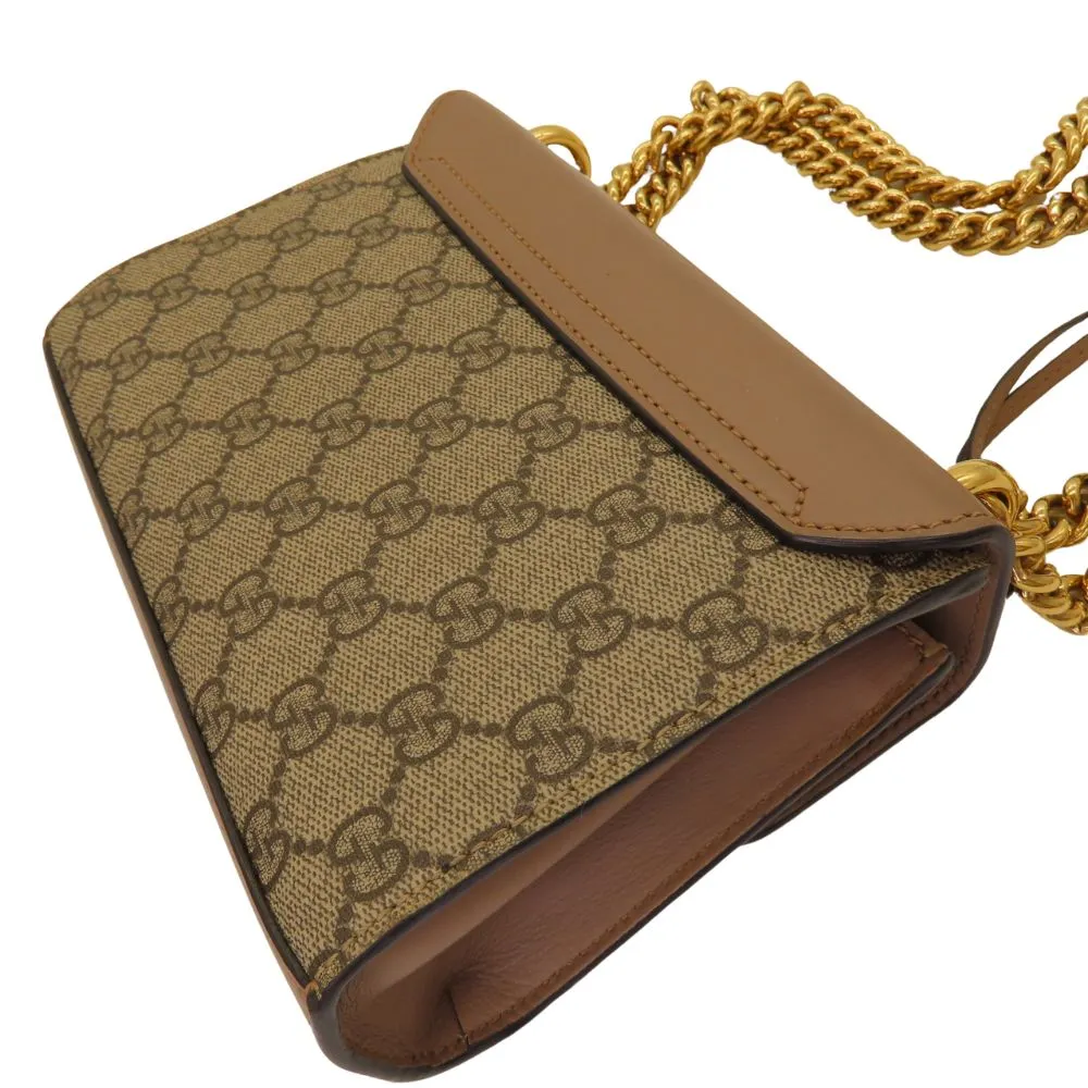 Gucci GG Supreme Pearl Studded Padlock Shoulder Bag