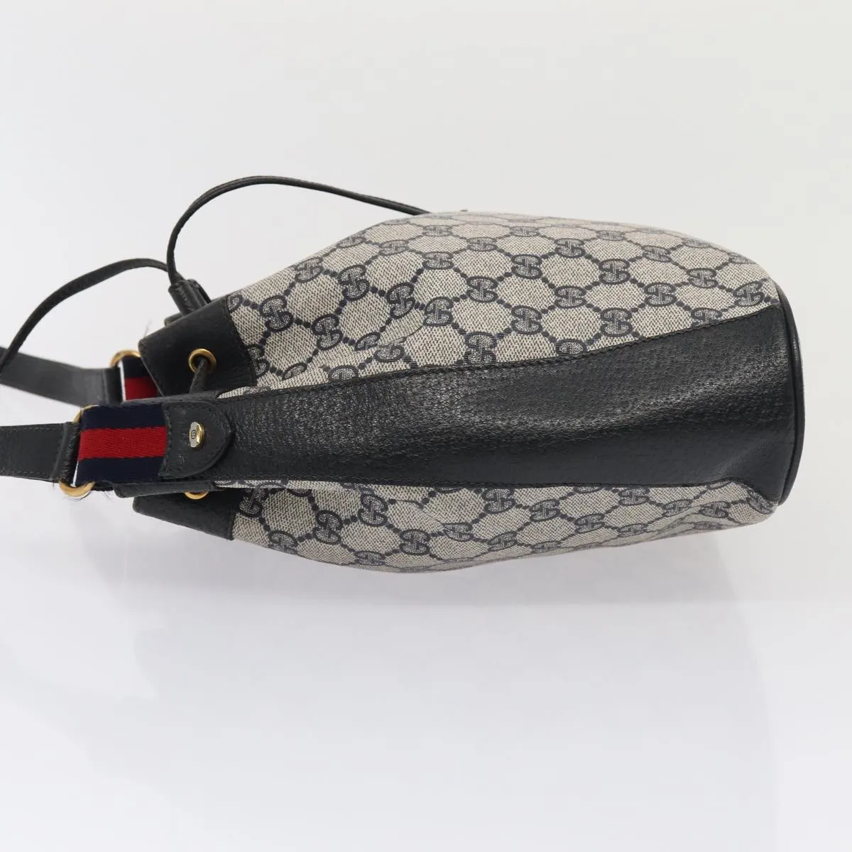 GUCCI GG Supreme Sherry Line Shoulder Bag PVC Navy Red 41 02 034  mr362