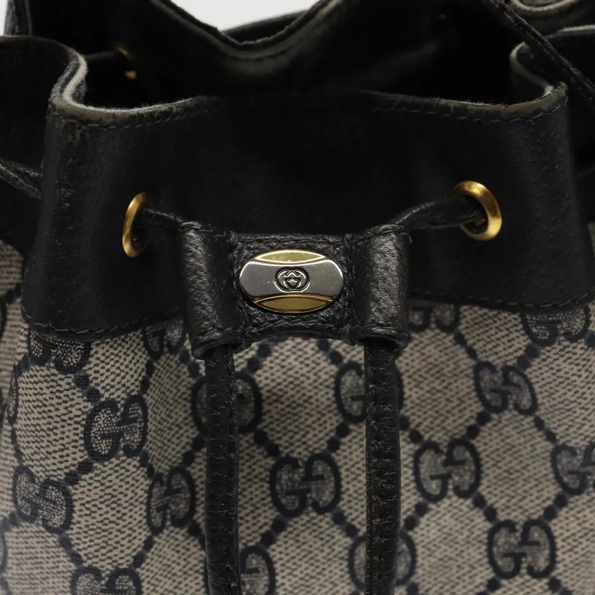GUCCI GG Supreme Sherry Line Shoulder Bag PVC Navy Red 41 02 034  mr362