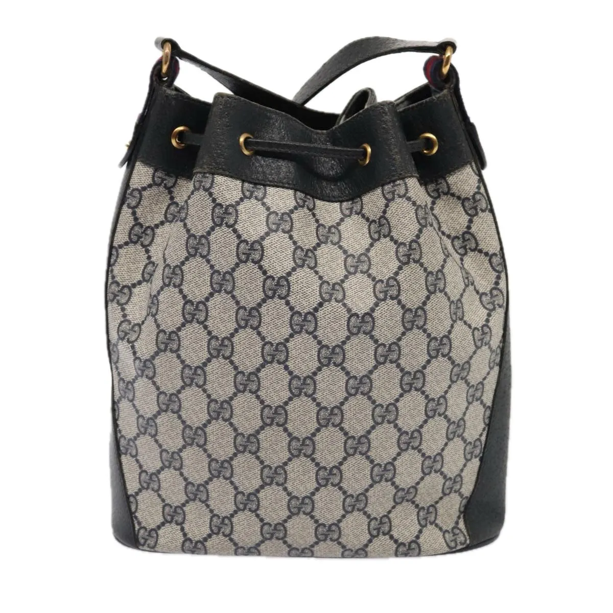 GUCCI GG Supreme Sherry Line Shoulder Bag PVC Navy Red 41 02 034  mr362