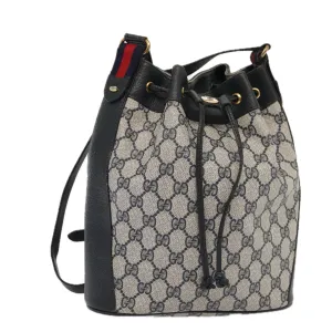 GUCCI GG Supreme Sherry Line Shoulder Bag PVC Navy Red 41 02 034  mr362