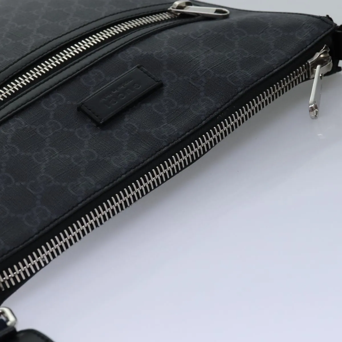 GUCCI GG Supreme Sherry Line Shoulder Bag PVC Navy Red 474137  bs15096