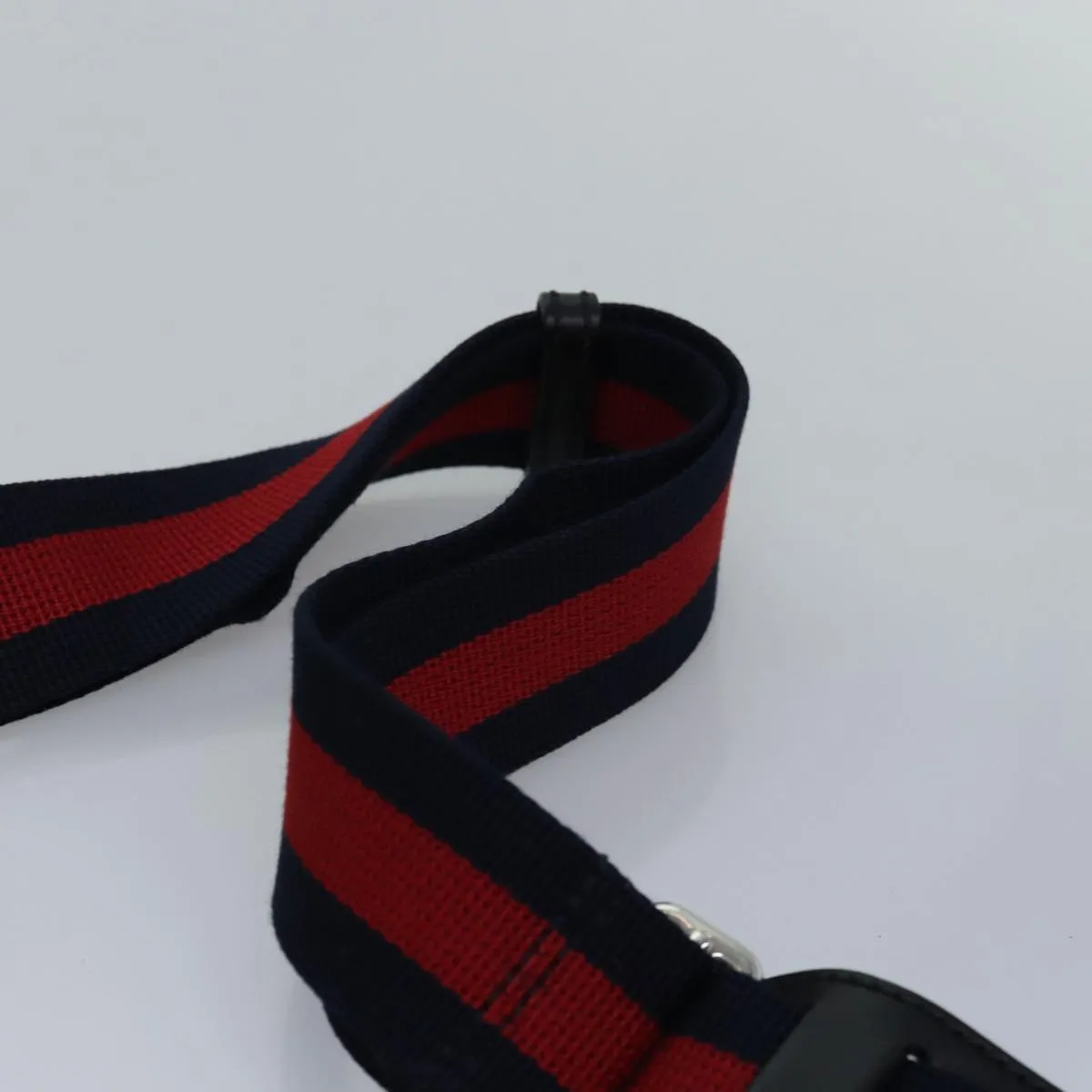 GUCCI GG Supreme Sherry Line Shoulder Bag PVC Navy Red 474137  bs15096