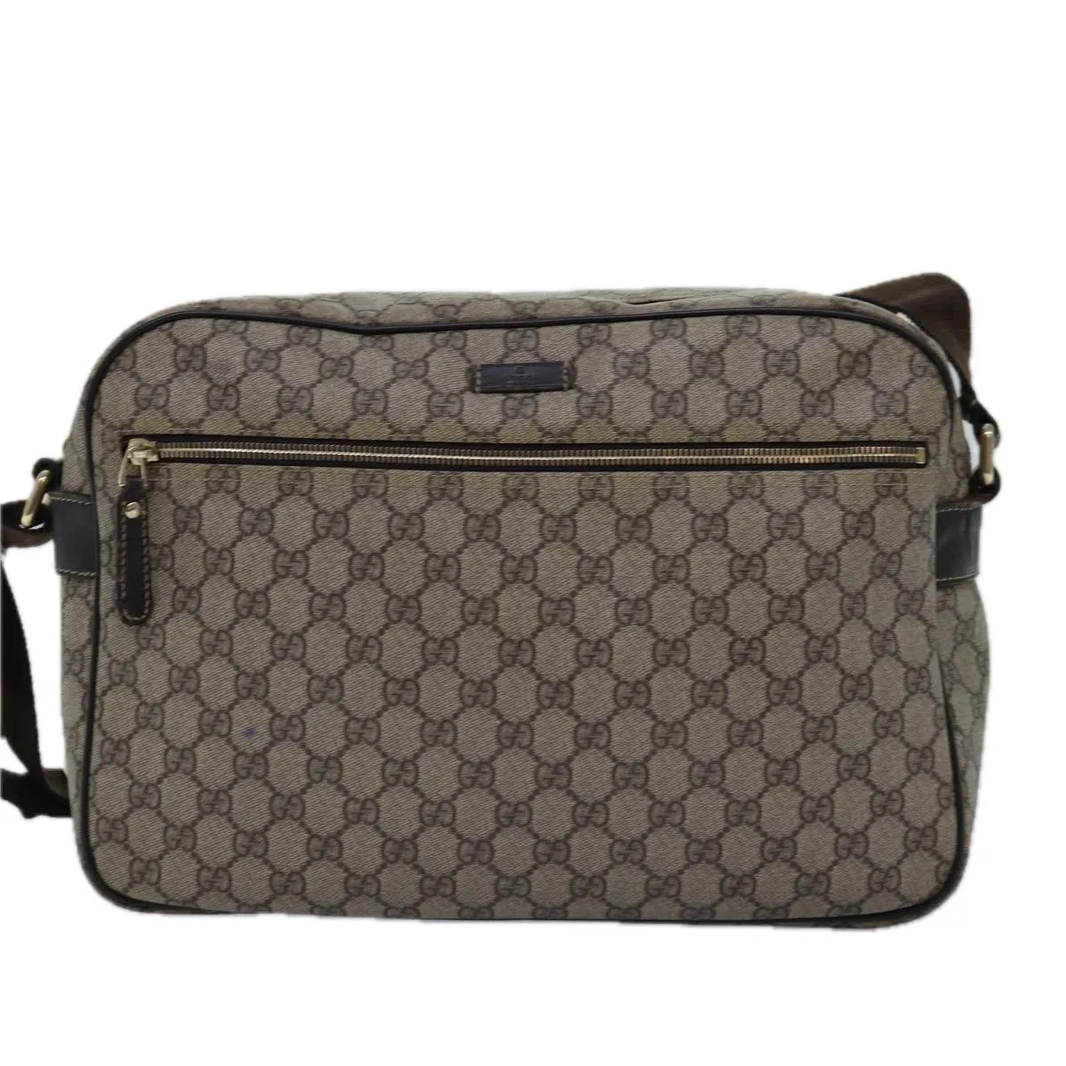 GUCCI GG Supreme Shoulder Bag PVC Beige 211107  ep4581