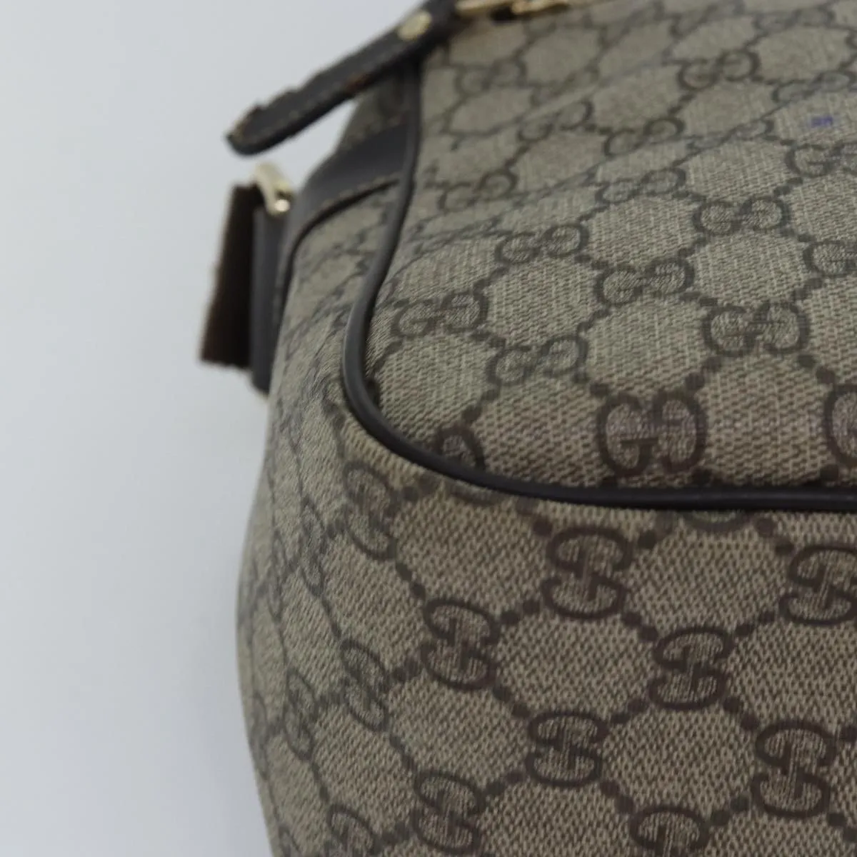 GUCCI GG Supreme Shoulder Bag PVC Beige 211107  ep4581