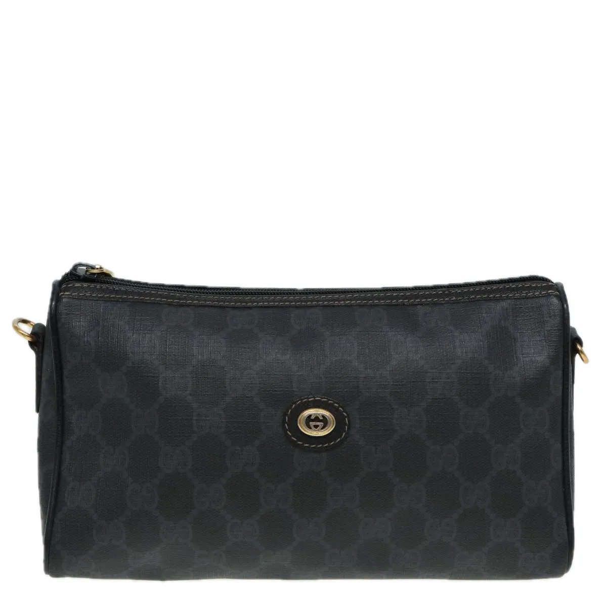 GUCCI GG Supreme Shoulder Bag PVC Black 156 02 086  83391