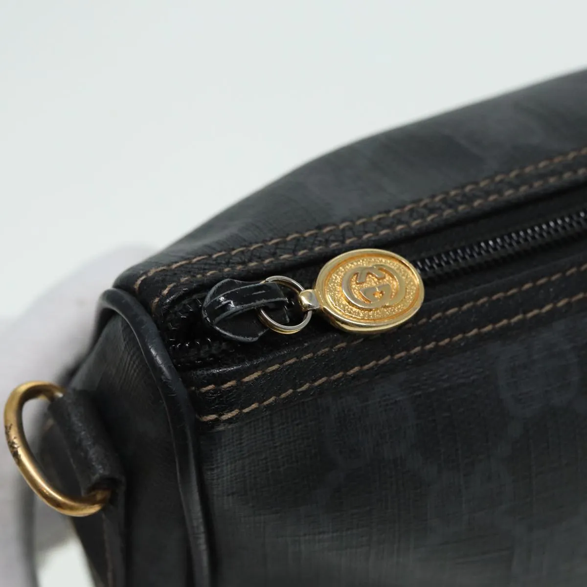 GUCCI GG Supreme Shoulder Bag PVC Black 156 02 086  83391