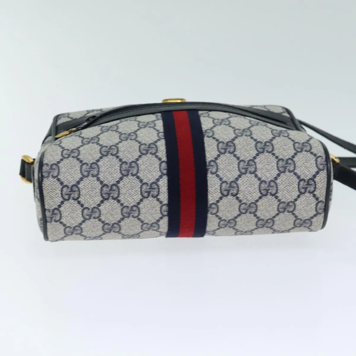 GUCCI GG Supreme Shoulder Bag PVC Leather Navy 98 02 004  80807