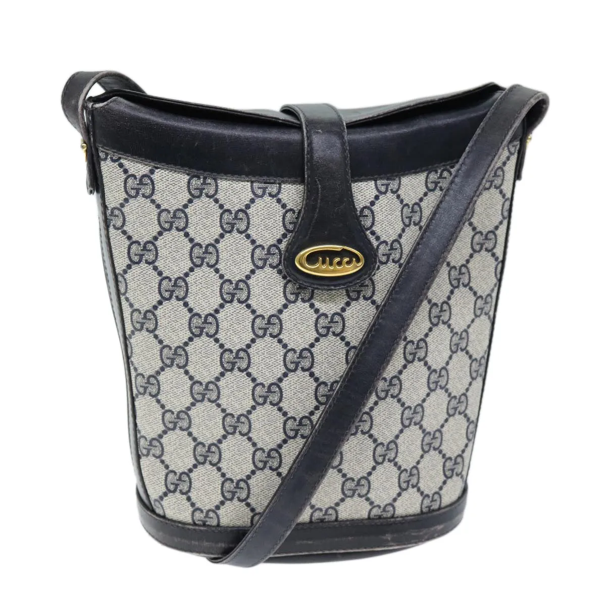 GUCCI GG Supreme Shoulder Bag PVC Navy  12621