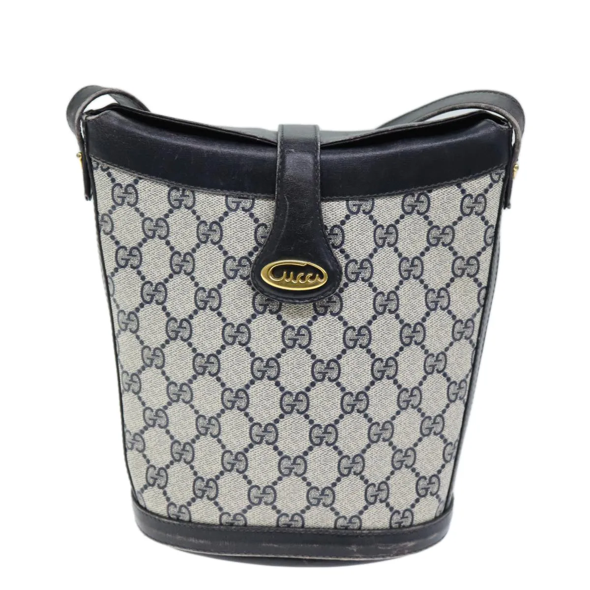 GUCCI GG Supreme Shoulder Bag PVC Navy  12621