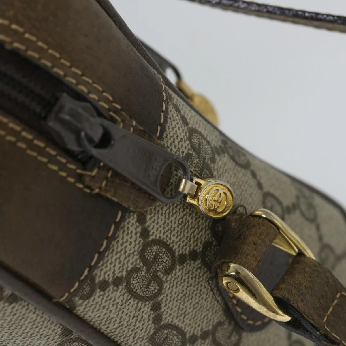GUCCI GG Supreme Web Sherry Line Shoulder Bag Beige Red 001 4071 5  57626