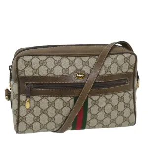 GUCCI GG Supreme Web Sherry Line Shoulder Bag Beige Red 001 4071 5  57626