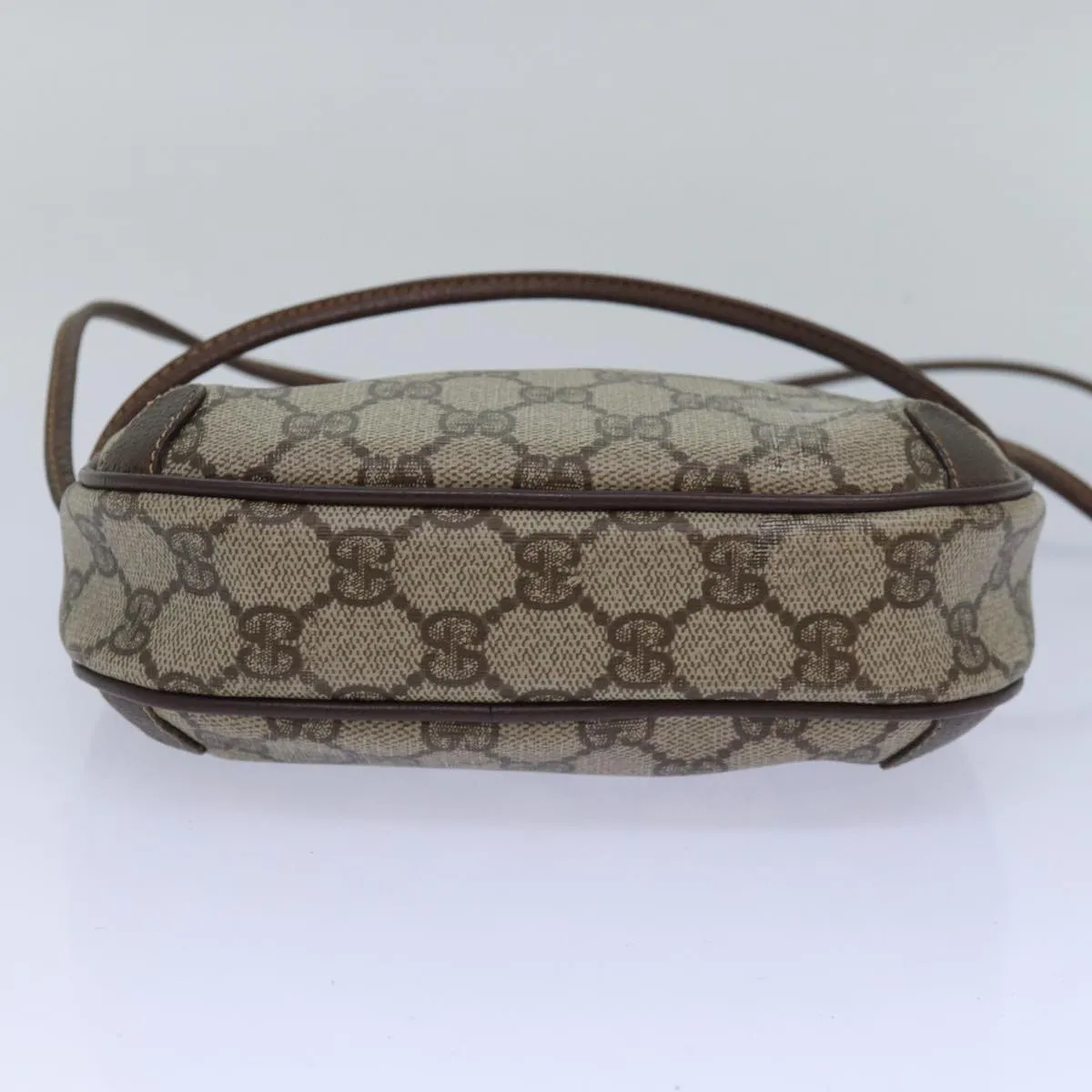 GUCCI GG Supreme Web Sherry Line Shoulder Bag PVC Beige 156 02 066  81008