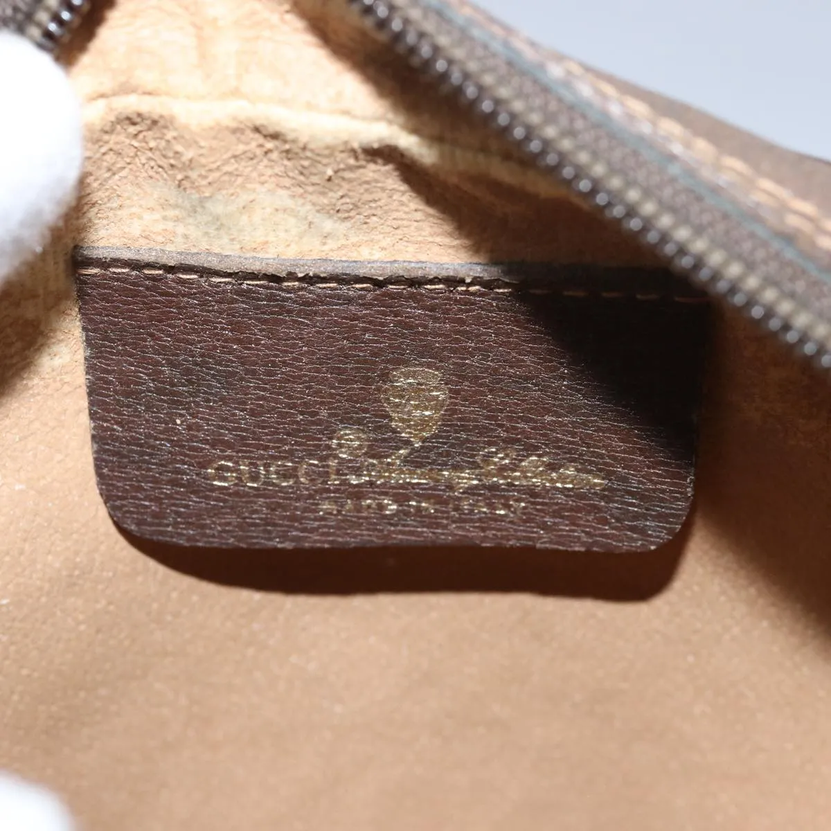 GUCCI GG Supreme Web Sherry Line Shoulder Bag PVC Beige 156 02 066  81008