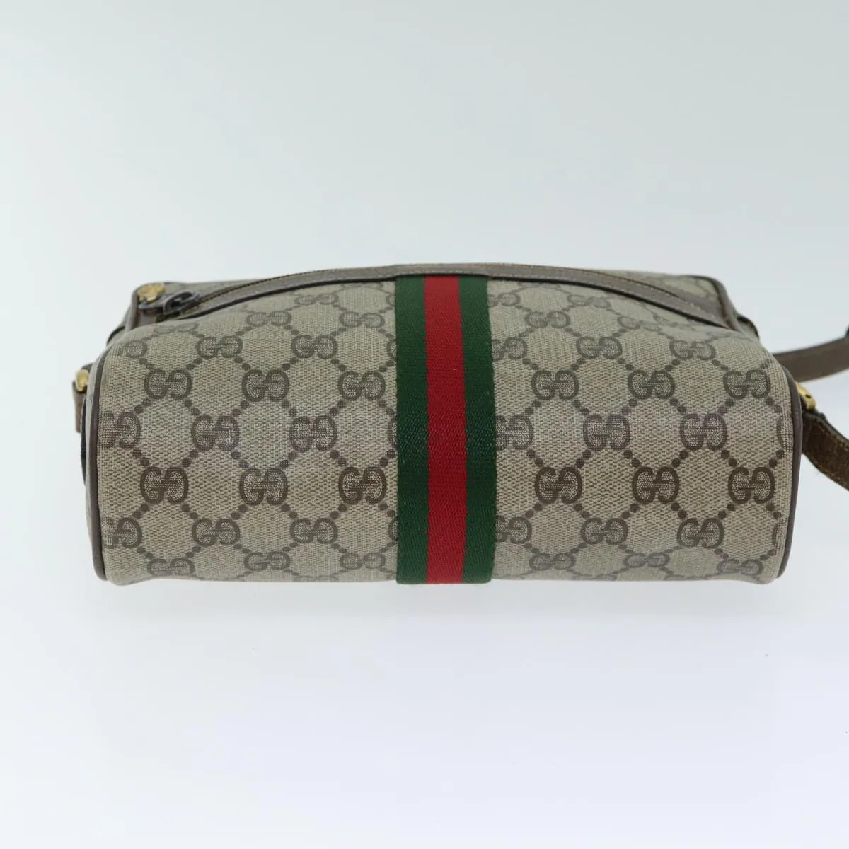 GUCCI GG Supreme Web Sherry Line Shoulder Bag PVC Beige 32 02 004  80804
