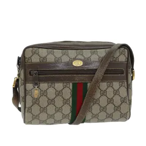 GUCCI GG Supreme Web Sherry Line Shoulder Bag PVC Beige 32 02 004  80804