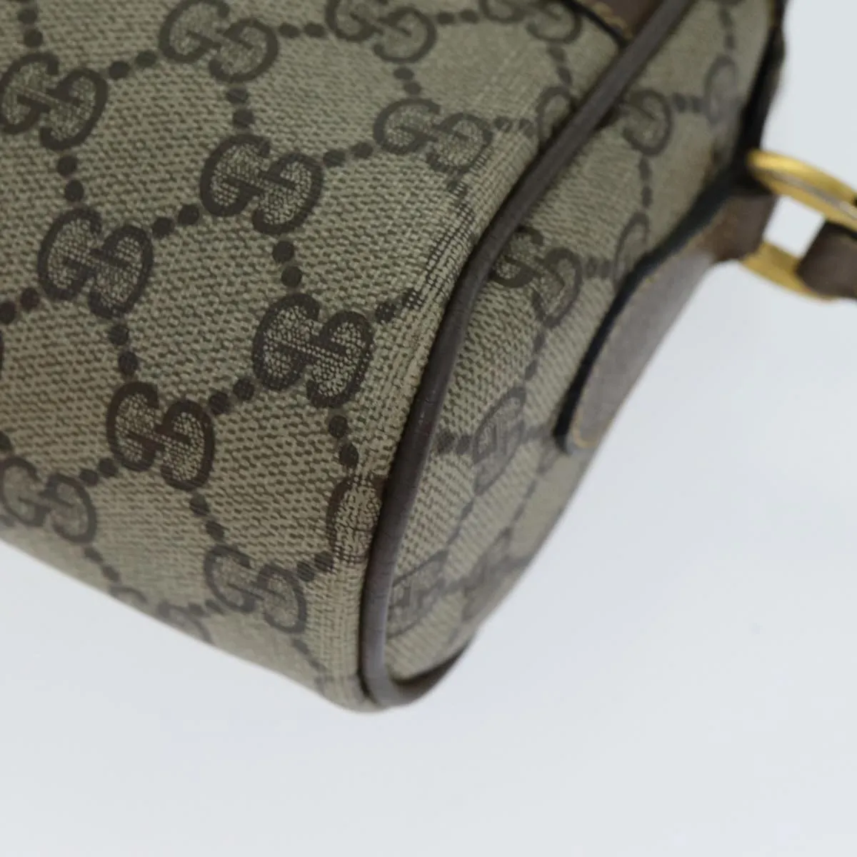 GUCCI GG Supreme Web Sherry Line Shoulder Bag PVC Beige 32 02 004  80804