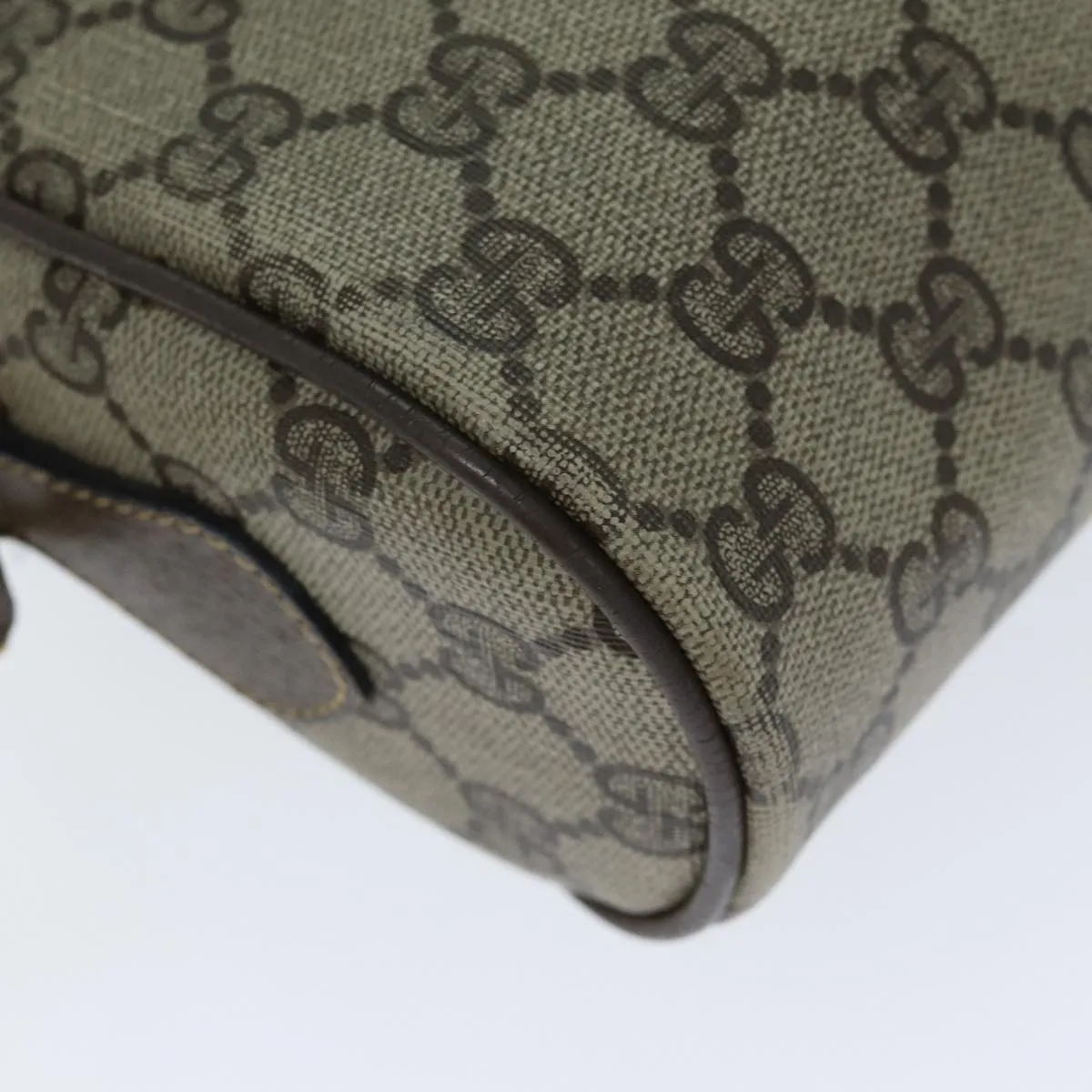 GUCCI GG Supreme Web Sherry Line Shoulder Bag PVC Beige 32 02 004  80804