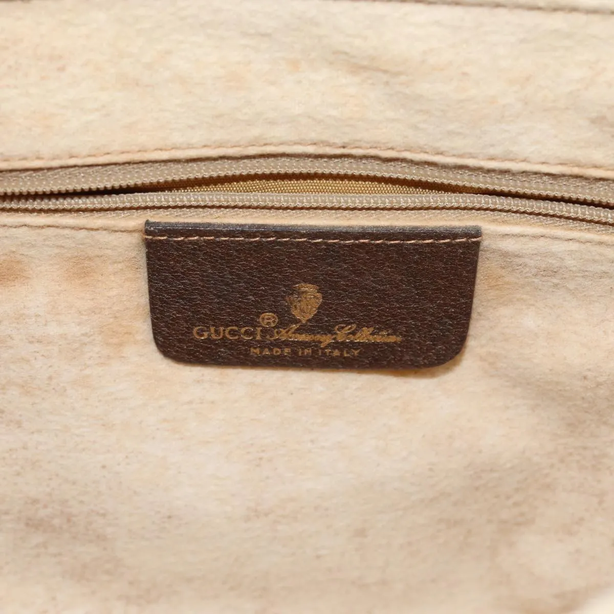 GUCCI GG Supreme Web Sherry Line Shoulder Bag PVC Beige  83722